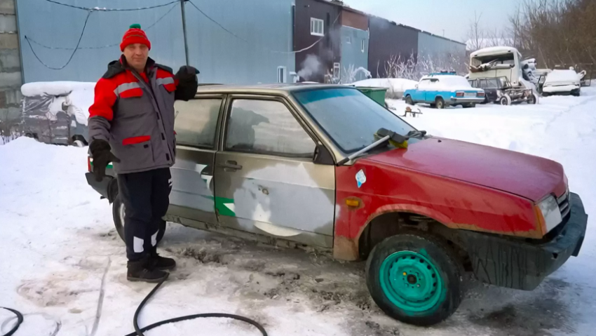 Российские блогеры проверили, что случится если помыть авто в мороз -30 градусов