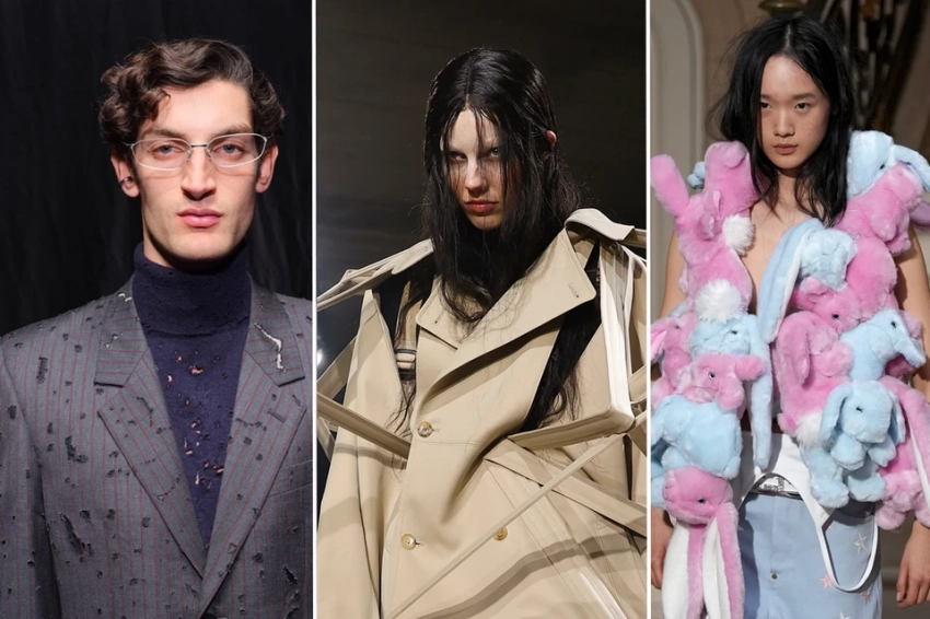 Протертые до дыр костюмы, тренчи-оригами и плюшевые зайцы на ногах: Как прошла Неделя моды в Париже