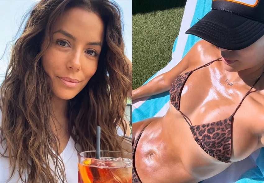 Ева Лонгория поделилась фото в леопардовом бикини с отдыха