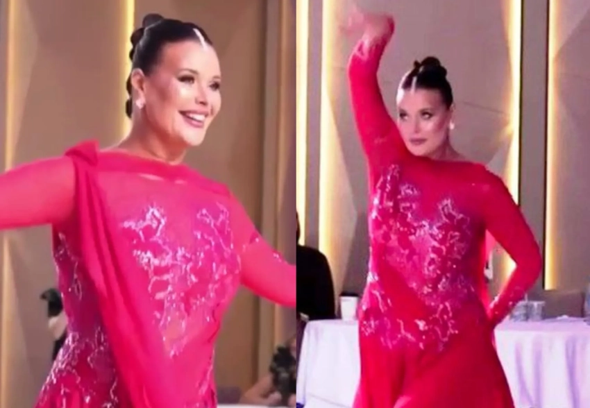 47-летняя Оксана Фёдорова вышла на паркет турнира по бальным танцам