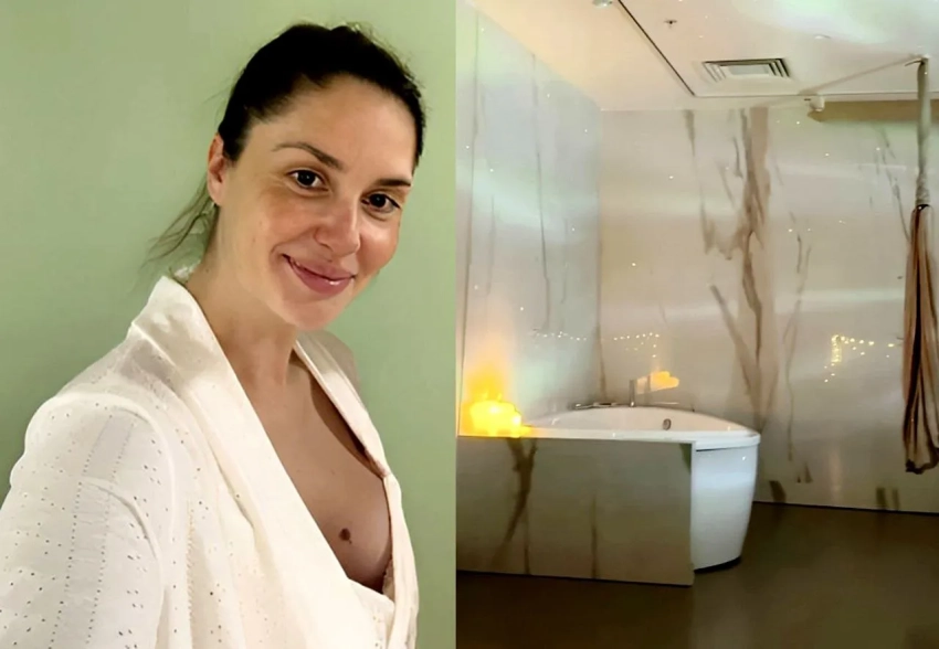 Роды стоимостью до 2,5 млн рублей и личная палата с гамаком. Агата Муцениеце показала фото из роддома