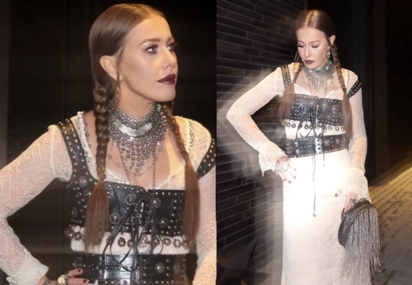 Косы, кожа и металл. Похудевшая Ксения Собчак примерила образ "готической снегурочки"