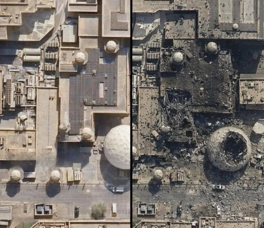 Иран оперативно представил детальные снимки итогов прилётов по РЛС США в Катаре