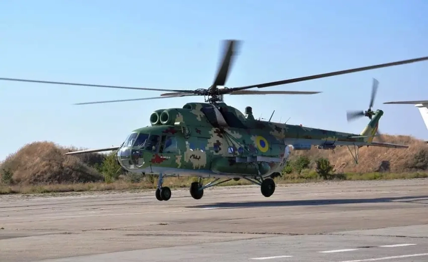 Минобороны РФ показало кадры поражения «Геранью» вертолета Ми-8 ВВС ВСУ