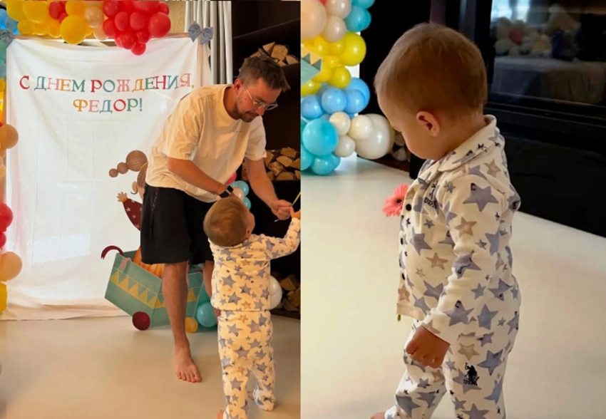 Александр Петров с женой Викторией отпраздновали первый день рождения сына Фёдора